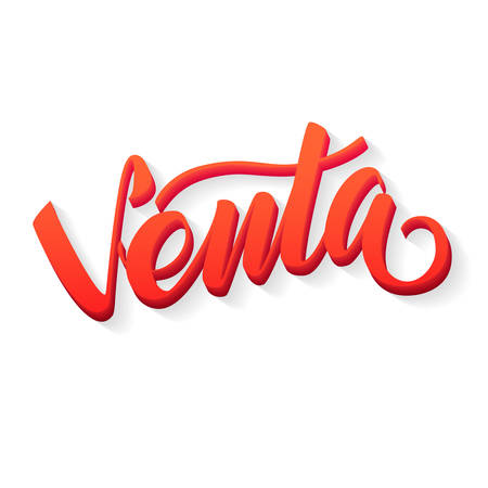 Sale Spanish Calligraphic Red Inscription on White Backgroundのイラスト素材