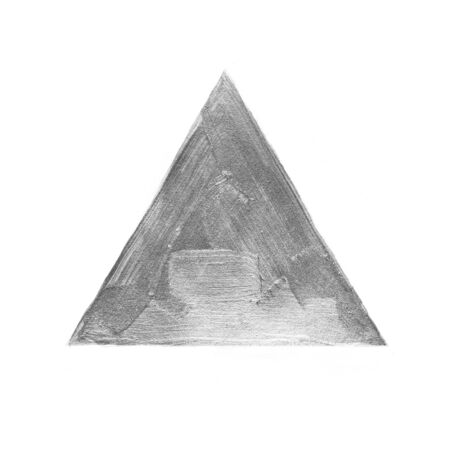Silver Triangle Watercolor Texture Paint Stain Abstract Illustration. Shining Brush Stroke Shape for you Amazing Design Projectの写真素材