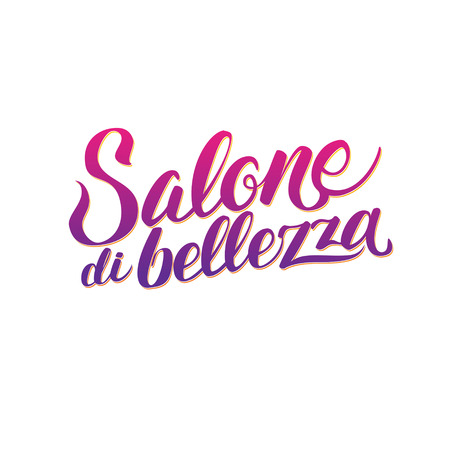 Logo Beauty Salon Lettering. Custom handmade calligraphy, vectorのイラスト素材