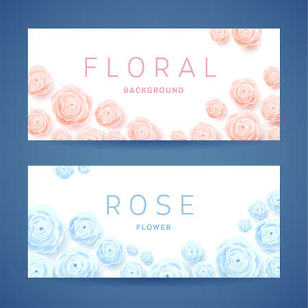 Pastel Roses on White Backgroundのイラスト素材