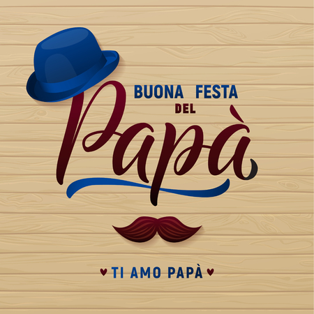 Father s Day Greeting Card. Hat and mustache. Retro Style. Vector Illustration.のイラスト素材