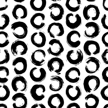 Ink abstract seamless pattern. Background with artistic strokes in black and white sketchy style. Design element for backdrops and textile.のイラスト素材