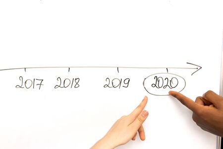 Graph of the economys decline in 2020の写真素材