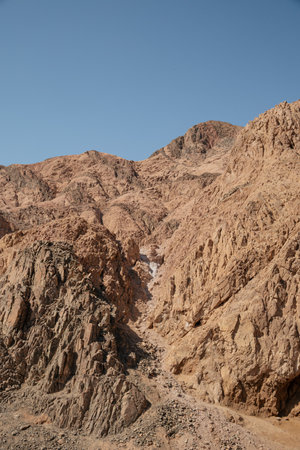 Mountains in the Sinai desert, Egypt. Landscape of the Sinai Peninsula.の写真素材