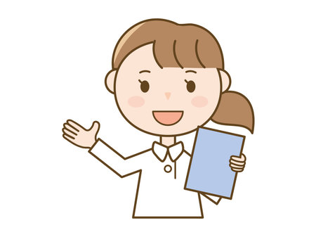 Nurse who guides _ Illustration of a woman wearing a white coatのイラスト素材