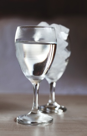 Water and ice cubesの写真素材