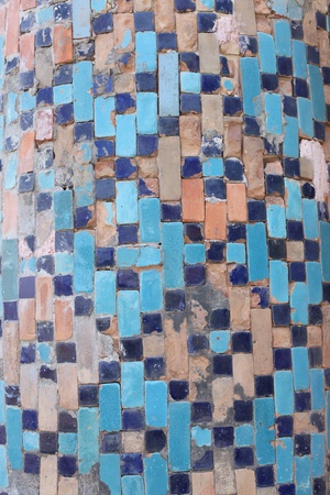 Asian mosaics on the wall of ancient bath-house in Tbilisi, Georgiaの写真素材