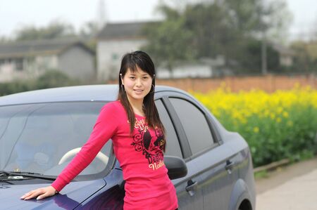 girl and carの写真素材