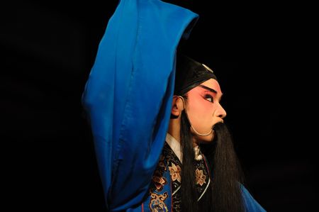 china opera man with long black beardの写真素材