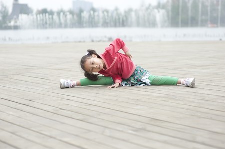 Danceing asian girlの写真素材