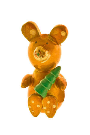 Wooden colourful Christmas toy, isolated white backgroundの写真素材