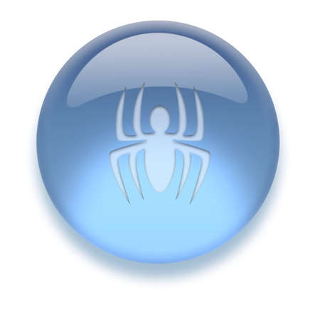 Shiny transparent high-resolution Aqua Icon with shadow, isolated on white. Icon color can be easily changed with Hue/Saturationの写真素材