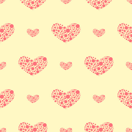textile heart patternのイラスト素材