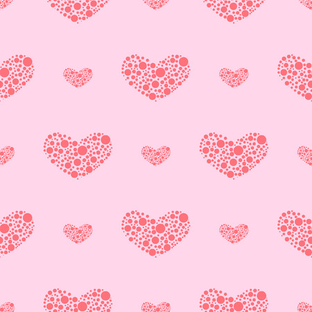 textile heart patternのイラスト素材
