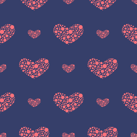 textile heart patternのイラスト素材