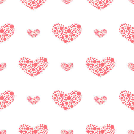 textile heart patternのイラスト素材