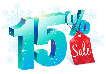 Fifteen Percent Winter Sale Discountのイラスト素材