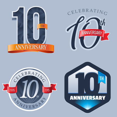 10 Years Anniversary Logoのイラスト素材