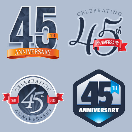 45 Years Anniversary Logoのイラスト素材