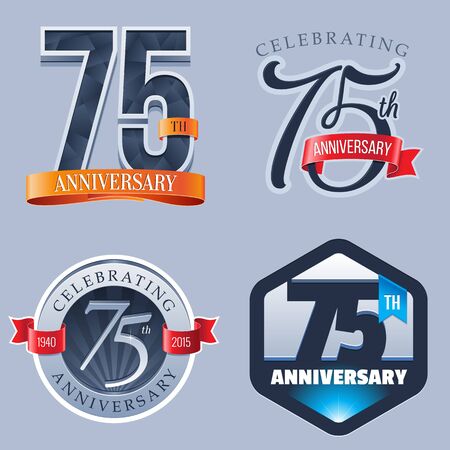 75 Years Anniversary Logoのイラスト素材