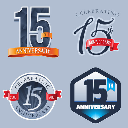 15 Years Anniversary Logoのイラスト素材
