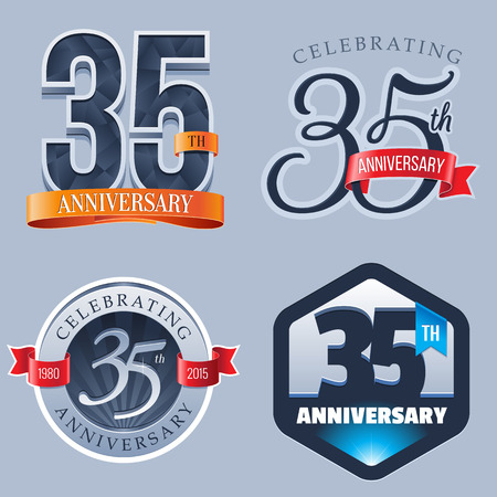 35 Years Anniversary Logoのイラスト素材