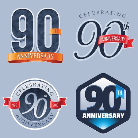 90 Years Anniversary Logoのイラスト素材