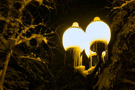 lantern shining in the nightの写真素材