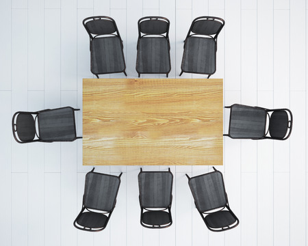 mockup. View the table above. Meeting tableの写真素材