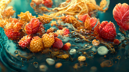 Water Liquid Abstract Illustration Concept Art Background Imageの写真素材