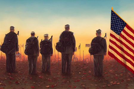 Concept art for Veterans Day Background Imageの写真素材