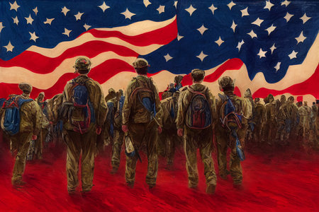 Concept art for Veterans Day Background Imageの写真素材