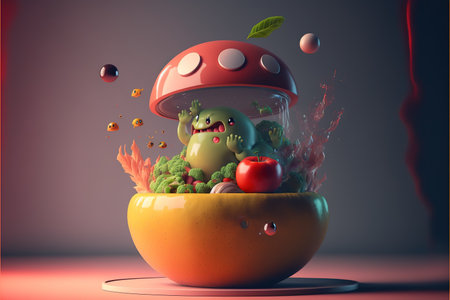 Fantasy 3D Illustration of Food Itemの写真素材
