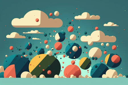 Abstract background with clouds and sun. Vector illustration. Eps 10.