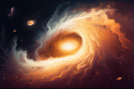 Fantastic spiral galaxy. 3d rendering, 3d illustration.の写真素材
