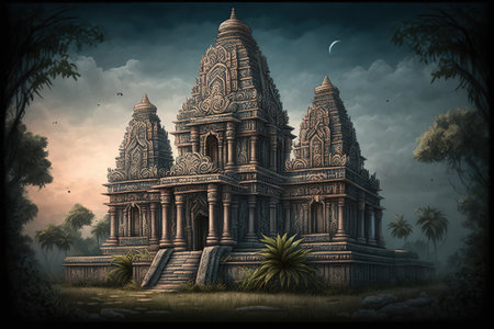 Ganesha Temple in Ganesha Park, Madhya Pradesh, Indiaの写真素材