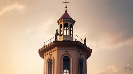 Beautiful church in the old town of Vilnius, Lithuaniaの写真素材