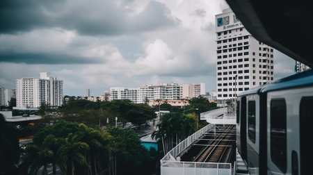 View of the railway station from the roof of a skyscraper.の素材