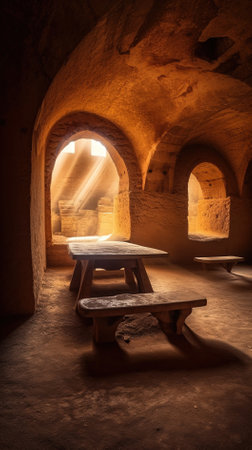 Interior of an ancient cave city, Bagan, Myanmar.の素材