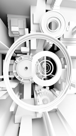 3d illustration of abstract geometric composition,digital artwork for creative graphic designの素材