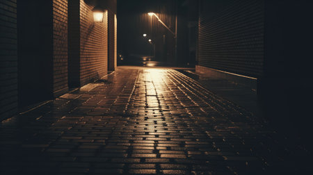 Street light at night. Abstract background. Selective focus. Toned.の素材