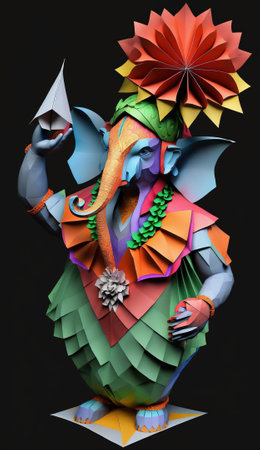 Ganesha The Lord Of Wisdom, 3D Illustration.の素材