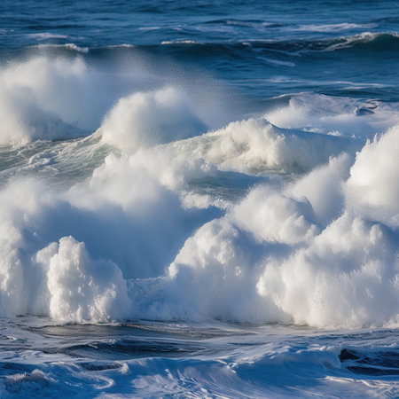Big waves breaking on the shore of the Atlantic ocean in Tenerifeの素材