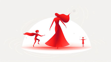 Businessman and businesswoman in a red cloak. Vector illustration.の素材