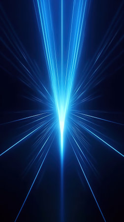 abstract blue background with some smooth lines in it and some rays in itの素材