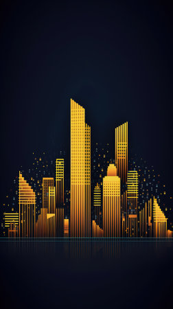 City skyline, silhouette of a modern city. Vector Illustration.の素材