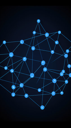 Abstract polygonal background with connecting dots and lines. Vector illustration.の素材