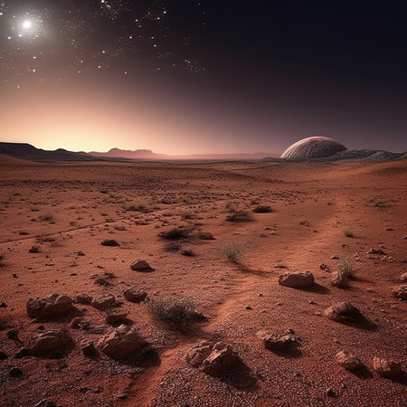 Fantasy alien planet. 3D render. Computer generated image.の素材