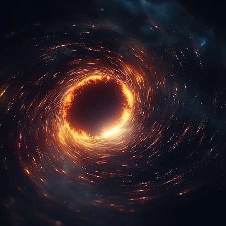 Abstract background. luminous swirling. Elegant glowing circle.  Sparking particle. Space tunnel. Colorful ellipse. Glint sphereの素材