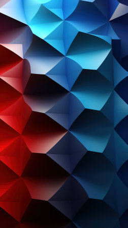Abstract polygonal background with blue and red triangles. Vector illustrationの素材